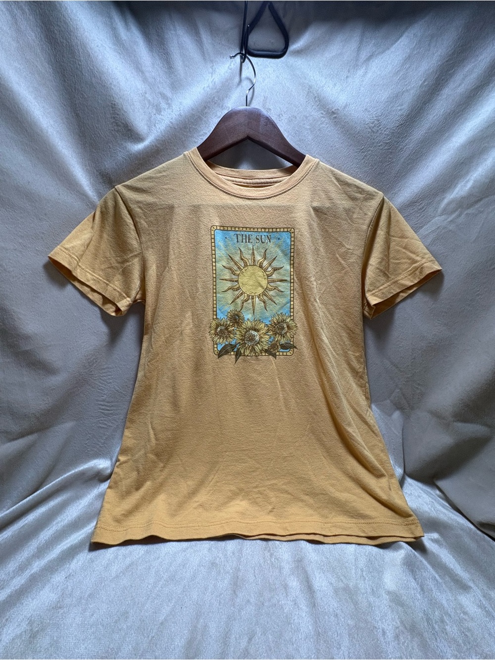 Mighty Fine Sun Tarot Graphic Tee in Light Mustard